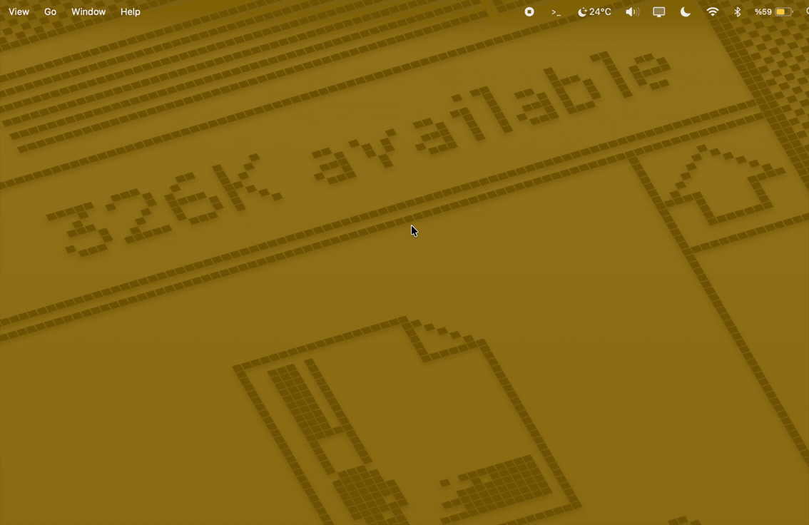 NotchTerm demo: hovering the notch drops down a terminal with tabs and live theme switching
